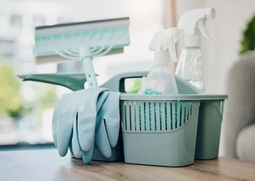 Professional cleaning supplies ready for a CH Cleaning service visit in Eureka, California